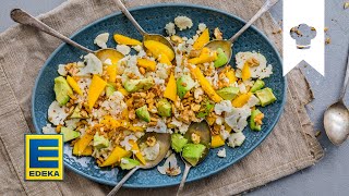 Blumenkohlsalat Rezept I Knackiger Sommersalat mit Avocado und Mango  EDEKA [upl. by Hagood]