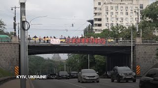 Relatives of captured soldiers protest in Kyiv reflect on Ukraine conference in Switzerland [upl. by Nonnad]