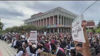 UC Berkeley students walk out to support Palestinians but fear repercussions [upl. by Enohpets]