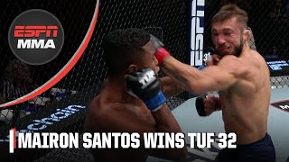 Mairon Santos knocks out Kaan Ofli to win The Ultimate Fighter Season 32  ESPN MMA [upl. by Heigl]