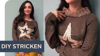 Pullover Upcycling DIY Rollkragen stricken  refashion  OTTO [upl. by Demitria]