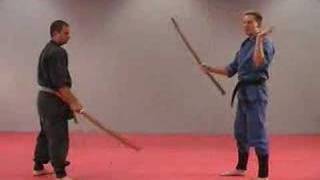 Rick Tew Wooden Sword Bokken Ninjitsu weapon Drills Martial Arts and Ninja Training Camp California [upl. by Aedni]