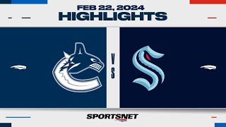 NHL Highlights  Canucks vs Kraken  February 22 2024 [upl. by Miah115]