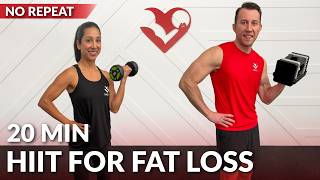 20 Minute HIIT Workout for Fat Loss with Weights amp No Jumping  Full Body Dumbbell Workout at Home [upl. by Erdman552]