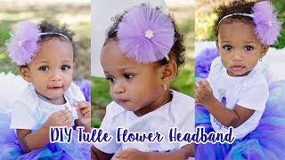 How to Make a Tulle Flower Headband [upl. by Nahttam]