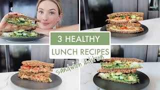 3 Healthy Easy Lunch Recipes  Sandwich Edition  Sanne Vloet [upl. by Anilas]