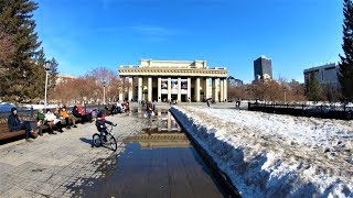 Novosibirsk  Spring walking Michurina street  Russia  Новосибирск 4К [upl. by Manbahs]