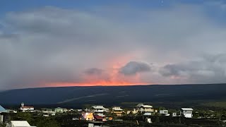 VOLCANO ￼Eruption making the sky glow in Hawaii Timelapse 🔥 [upl. by Nnaarat507]