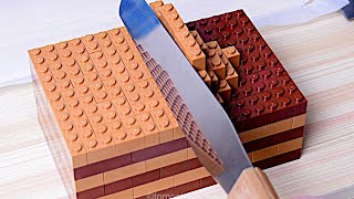 Lego Chocolate Cake  Lego In Real Life 10  Stop Motion Cooking amp ASMR [upl. by Dunlavy]