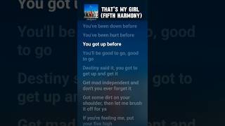 Thats my Girl  Fifth Harmony lyrics shorts songlyrics fyp [upl. by Roderigo]