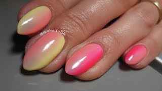 Manicure hybrydowy SEMILAC  Jak zrobić ombre  Basevehei [upl. by Ised545]