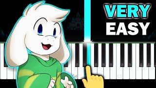 Undertale  His Theme  VERY EASY Piano tutorial [upl. by Brandt805]