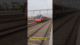 High Speed vande Bharat express train Indian railway 🚂🚃🚃shorts [upl. by Gannie81]