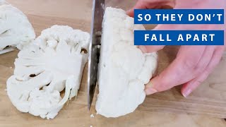 How to Cut Cauliflower Steaks  For Beginners [upl. by Gibun]