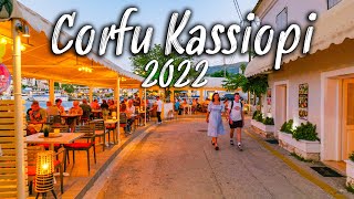 Corfu Greece explore Kassiopi Κασσιόπη tiny lovely seaside village walking tour 4k Greece 2022 [upl. by Ereveniug]