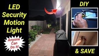 How To EASILY Install Outdoor Soffit LED Motion Security Lights  DIY [upl. by Amolap]