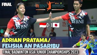 Adrian PratamaFelisha Pasaribu vs Daigo TaniokaMaya Taguchi  Badminton Asia Junior Championships [upl. by Phalan]