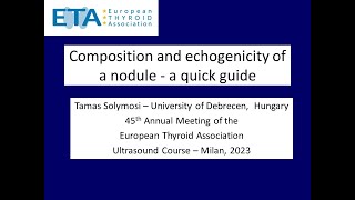 Composition and echogenicity  ETA Ultrasound Course [upl. by Ellinej918]