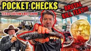 INSANE Pocket Checks at Texas Custom Knife Show Ballistic Dummy Destruction Tests [upl. by Enomrej]