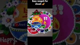 EASY RANGOLI FOR DIWALI diwali pushpatherule rangoli shorts [upl. by Netniuq]