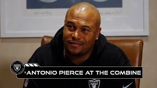 Antonio Pierce Is Looking for Draft Prospects Who Are Up to the Challenge  Raiders  NFL [upl. by Nahtnaoj]