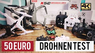 TOP 5 BESTE DROHNEN UNTER 50 EURO ► Der Billig Drohnen Test [upl. by Wilmer]