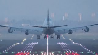 LOW VISIBILTY 👀BOEING 747400F Landing at Birmingham Airport [upl. by Acirne971]