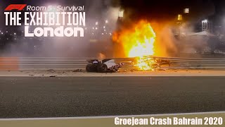 Grosjean Crash Bahrain 2020 I Survival I F1 The Exhibition London [upl. by Zolnay]