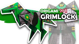 How to make a Transforming AUTOBOT GRIMLOCK Origami Transformer [upl. by Atiruam]