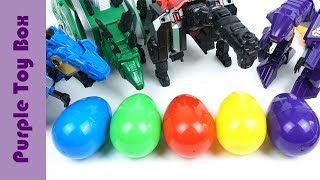 공룡메카드 서프라이즈에그 지오메카 캡틴다이노 장난감 Transformer Dinosaurs Lay Colorful Dinosaur Eggs [upl. by Nnaik]