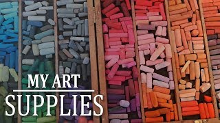 My art supplies  Soft pastels pastel paper pastel pencils [upl. by Narbig]