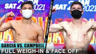 RYAN GARCIA VS LUKE CAMPBELL  FULL WEIGHIN amp FACE OFF VIDEO [upl. by Ehcrop544]