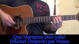 Que Marianne était jolie Michel Delpech reprise à la guitare Cover 1989 [upl. by Dorin]