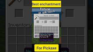 Best enchantment for Pickaxe in Minecraft [upl. by Peper]