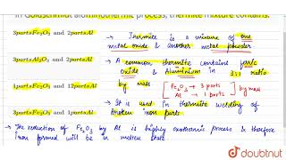 In Goldschmidt aluminothermic process thermite mixture contains [upl. by Riamo]