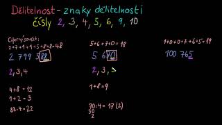 Znaky dělitelnosti přirozených čísel  2 3 4 5 6 9 10  Dělitelé a násobky  Khan Academy [upl. by Gladdie]