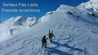 Serfaus Fiss Ladis Freeride lines Snowboarding offpiste in austria Searching for powder lines [upl. by Kenley]