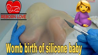 Birth of Silicone baby in the womb  Reborn Love [upl. by Milly]