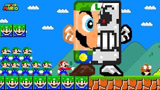 Super Mario Bros When Mario Touches Everything Turns into Luigi [upl. by Enicar]