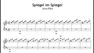 Arvo Pärt  Spiegel im Spiegel  Piano Solo  Partition [upl. by Freytag]