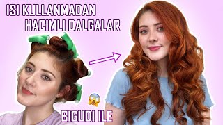 ISISIZ HACİMLİ DALGALI SAÇLARI NASIL YAPIYORUM  Sosis Bigudi İle Çok Kolay Doğal Dalgalar [upl. by Leiand380]