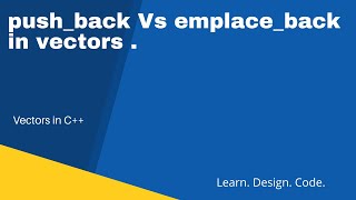 vectors pushback Vs emplaceback [upl. by Kippy]