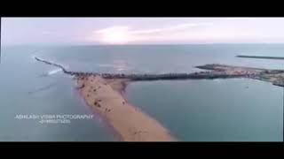 Shocking  Sea splits up and a path is formed in Kerala coast [upl. by Eniluap]