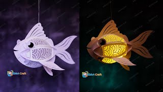 How To Make Fish Lantern  Fish Lanterns SVG for Cricut Project ScanNcut Cameo4 [upl. by Silden596]