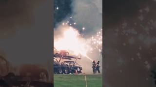 Magnesium Explosion While Putting Out Car Fire fire explosion boom burning [upl. by Bussey]