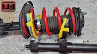 VEVOR MacPherson Strut Spring Compressor Review  Replacing Insulator Boot Scion tC2  tC25 [upl. by Lesig]