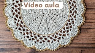 Sousplat de crochê  Vídeo aula completa crochet feitoamao [upl. by Tyika]