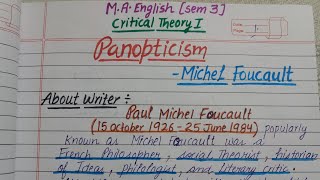 Michel Foucault’s “Panopticism” An Introduction to the Text  Critical Theory 1  MA English Sem 3 [upl. by Unam]