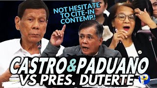 MAINIT si Paduano kay Duterte Castro binanatan ng patongpatong na kaso ang dating Pangulo [upl. by Yssac]