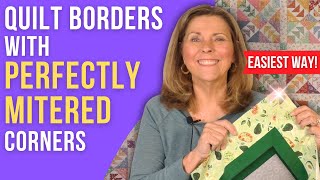 Quilting Borders How to Miter Corners the EASY Way [upl. by Carleen437]